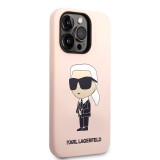Karl Lagerfeld Liquid Silicone Ikonik NFT Zadní Kryt pro iPhone 15 Pro Pink