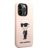 Karl Lagerfeld Liquid Silicone Ikonik NFT Zadní Kryt pro iPhone 14 Pro Pink