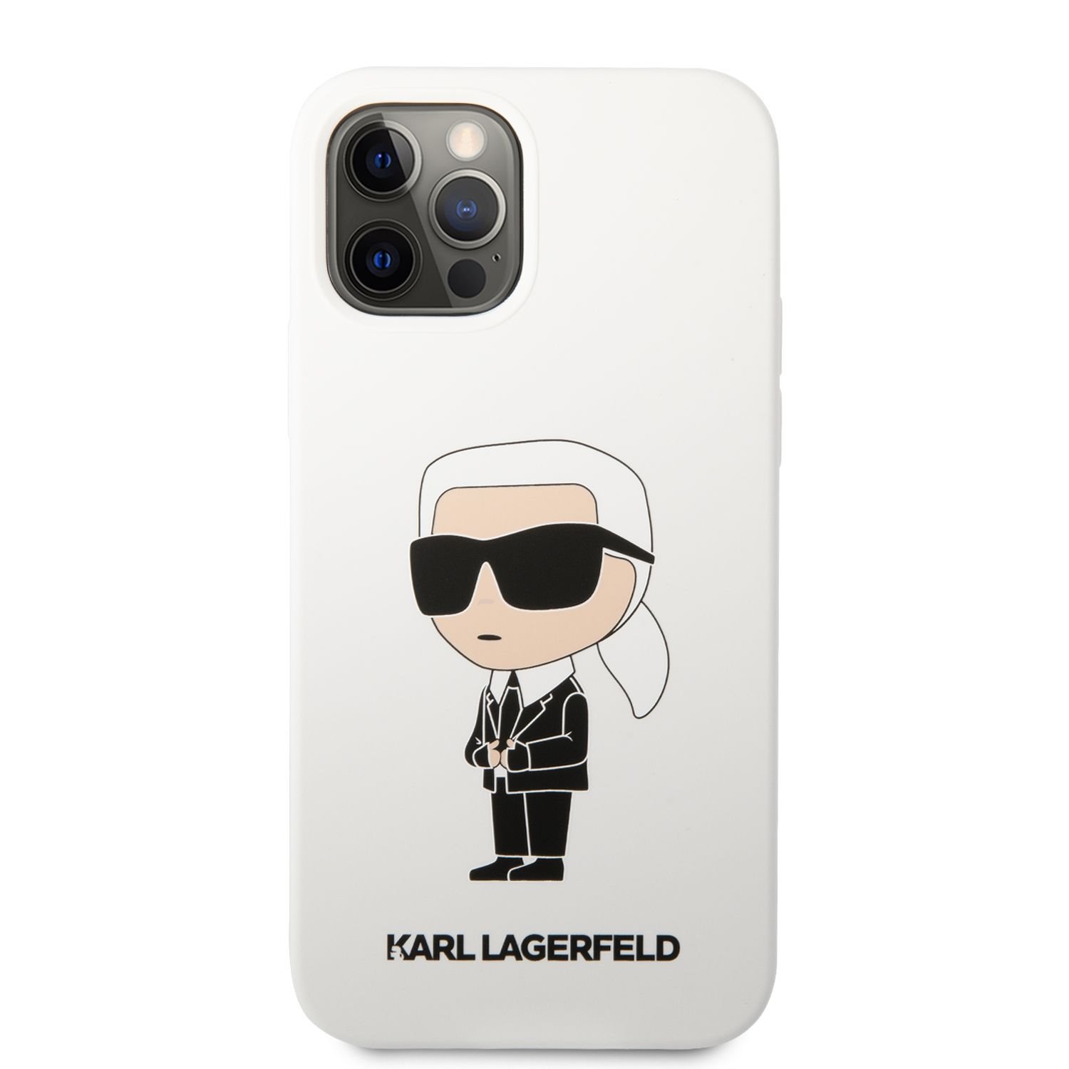 Zadní kryt Karl Lagerfeld Liquid Silicone Ikonik NFT pro Apple iPhone 12/12 Pro, white