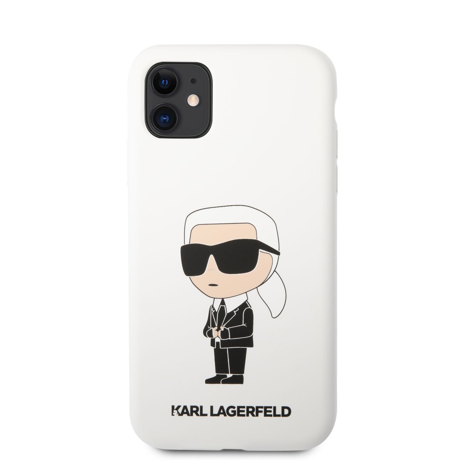 Karl Lagerfeld Liquid Silicone Ikonik NFT Zadní Kryt pro iPhone 11 White