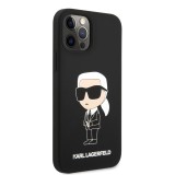 Karl Lagerfeld Liquid Silicone Ikonik NFT Zadní Kryt pro iPhone 12/12 Pro Black