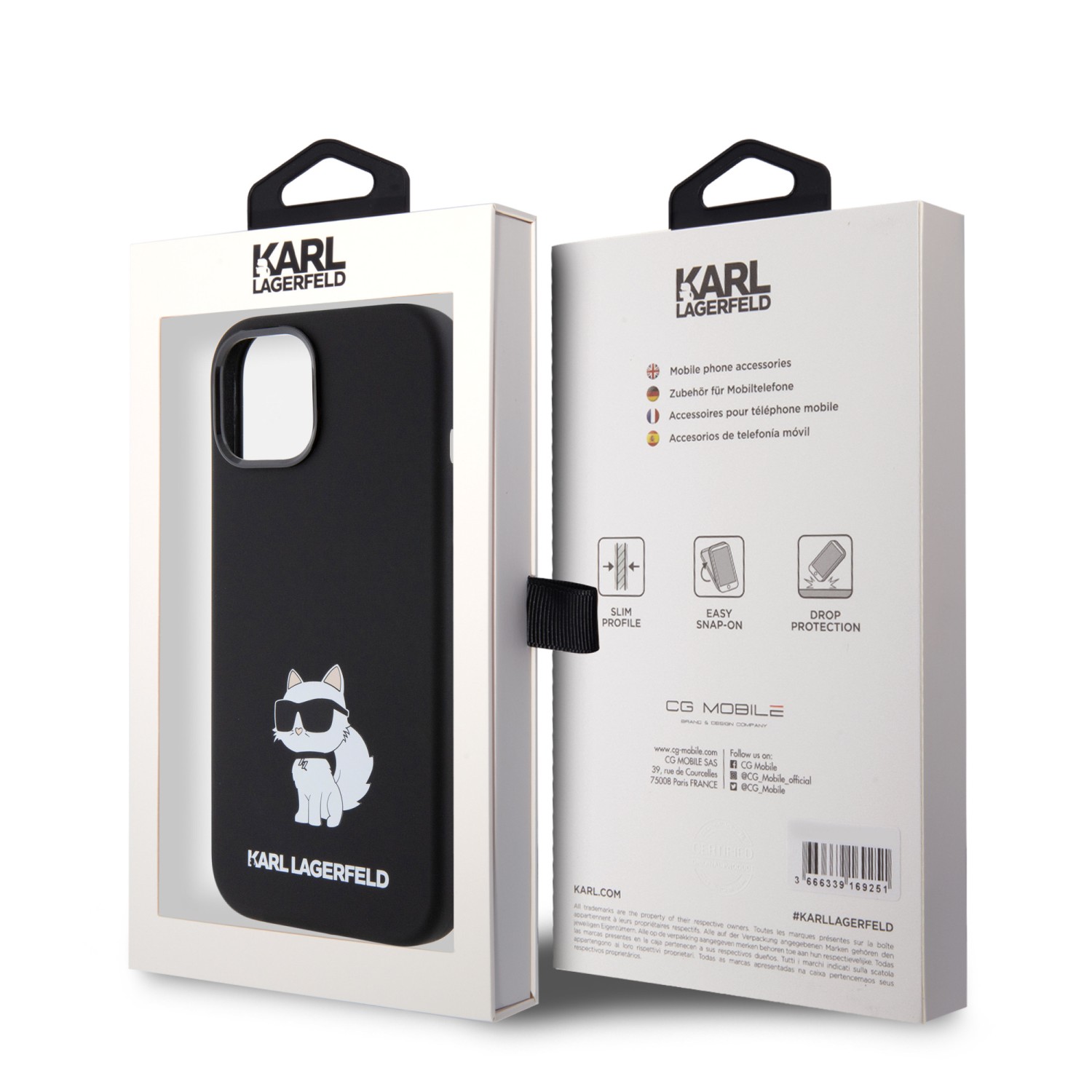 Karl Lagerfeld Liquid Silicone Choupette NFT Zadní Kryt pro iPhone 15 Black