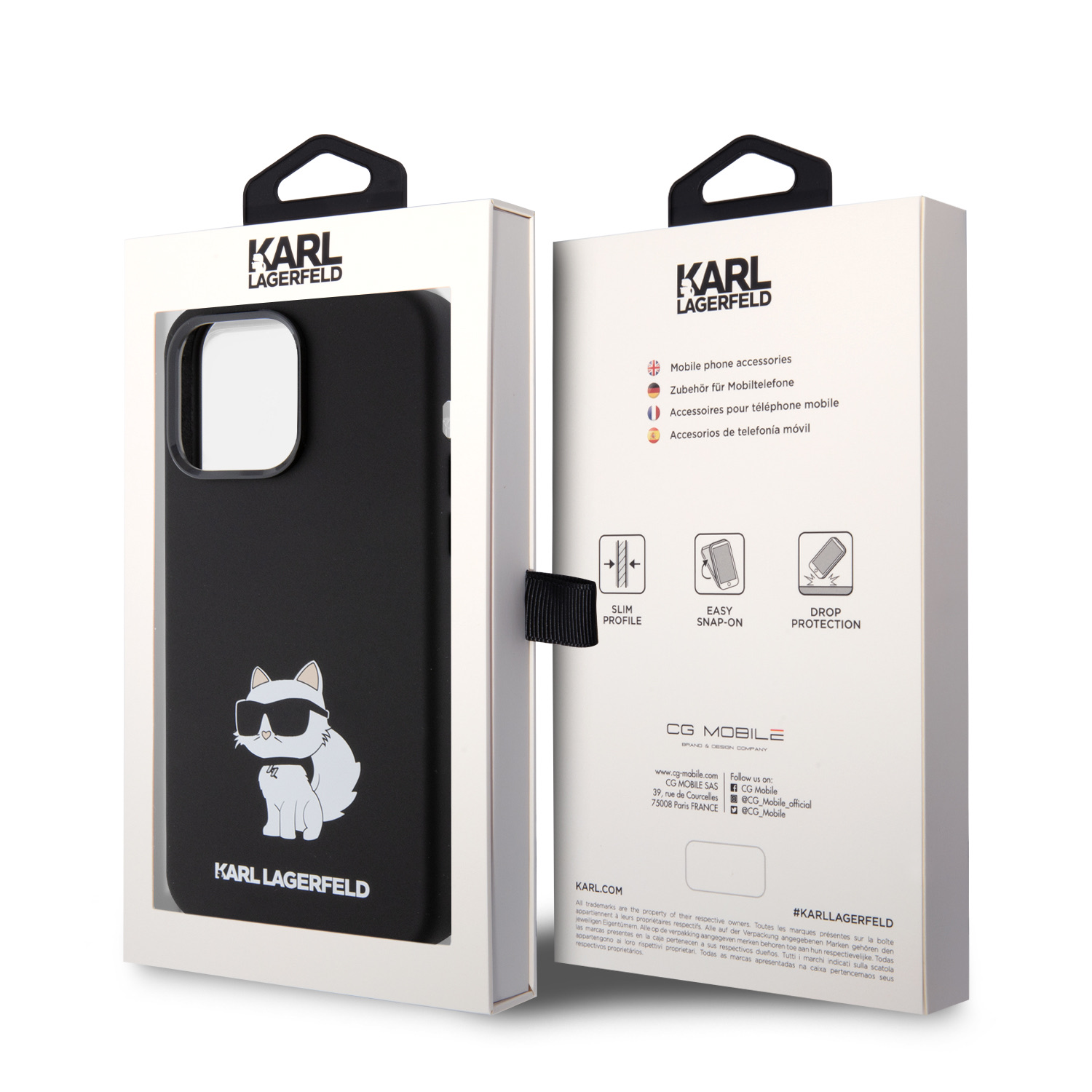Karl Lagerfeld Liquid Silicone Choupette NFT Zadní Kryt pro iPhone 15 Pro Max Black