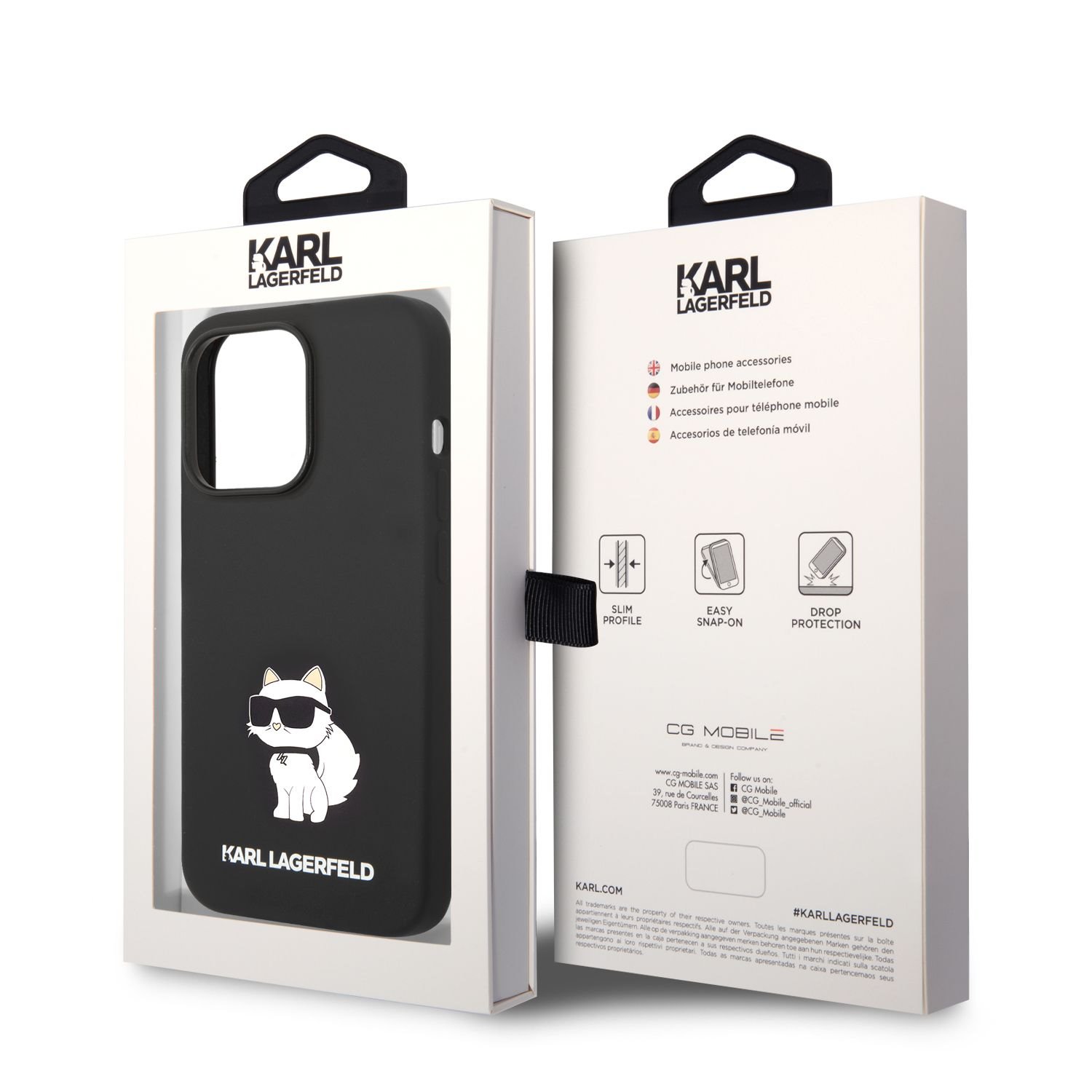 Karl Lagerfeld Liquid Silicone Choupette NFT Zadní Kryt pro iPhone 14 Pro Black
