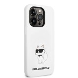 Karl Lagerfeld Liquid Silicone Choupette NFT Zadní Kryt pro iPhone 14 Pro White