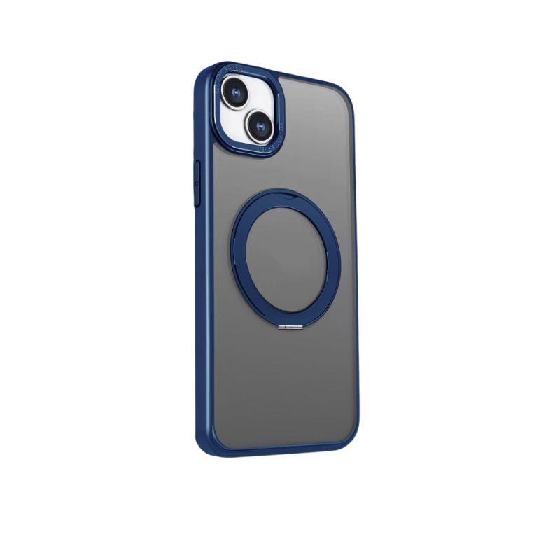 Silikonové TPU pouzdro Mag Ring Rotating pro Apple iPhone 15 Pro, modrá