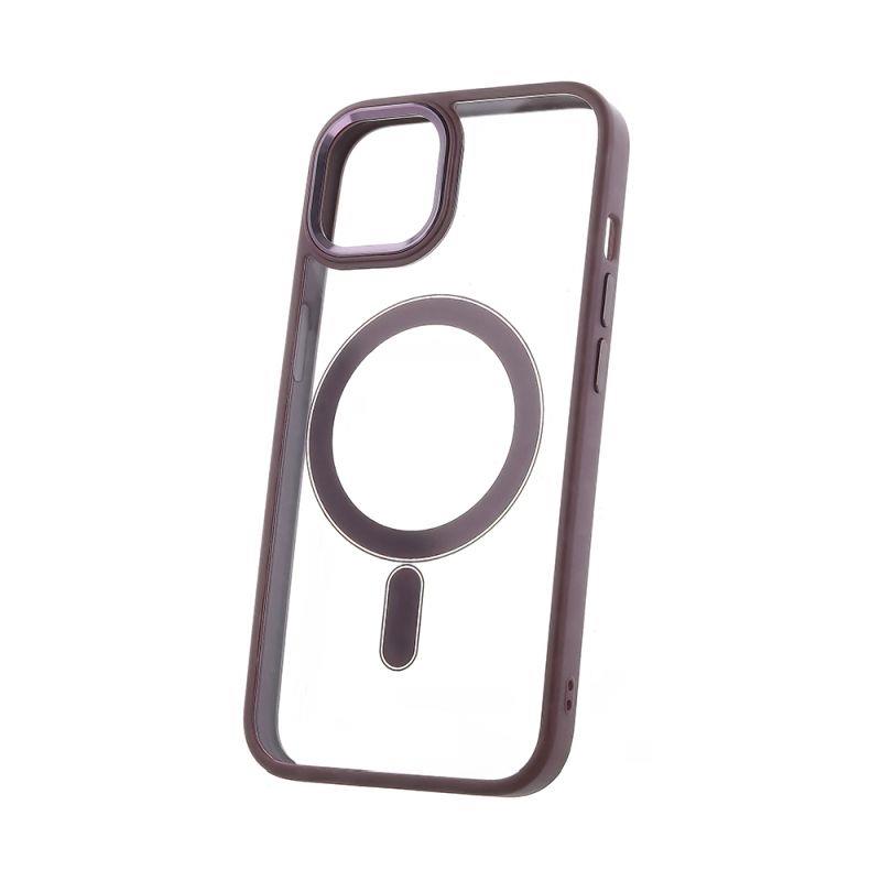 Silikonové TPU pouzdro Satin Clear Mag pro Apple iPhone 12/12 Pro, fialová