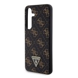 Guess PU Leather 4G Triangle Metal Logo Zadní Kryt pro Samsung Galaxy S24+ Black