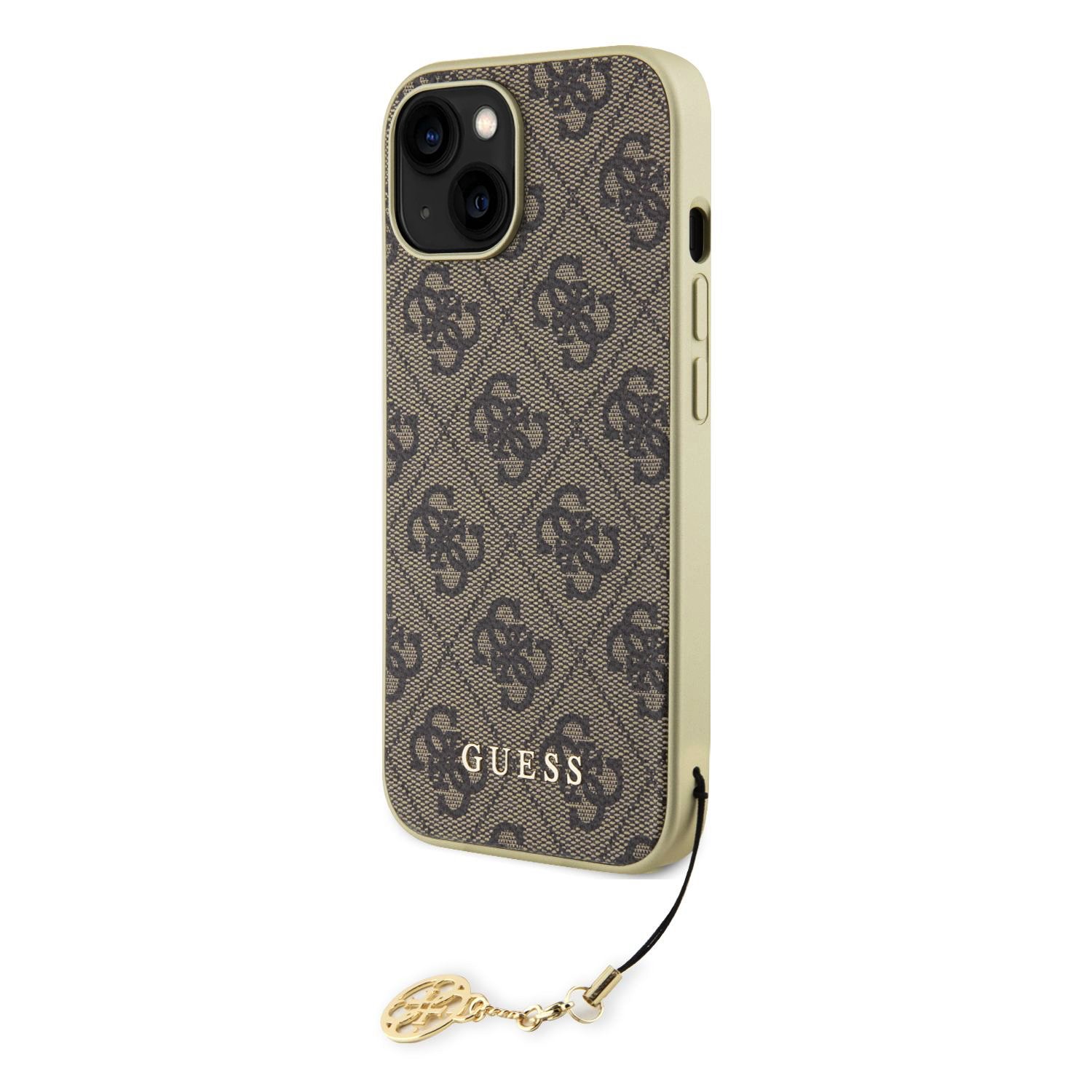 Guess 4G Charms Zadní Kryt pro iPhone 15 Brown