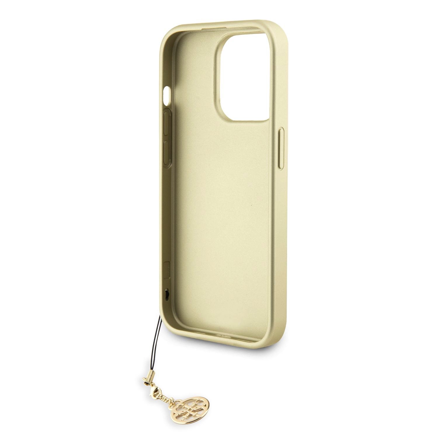 Guess 4G Charms Zadní Kryt pro iPhone 15 Pro Brown