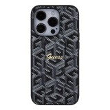 Guess PU Grip Stand G Cube Zadní Kryt pro iPhone 15 Pro Max Black