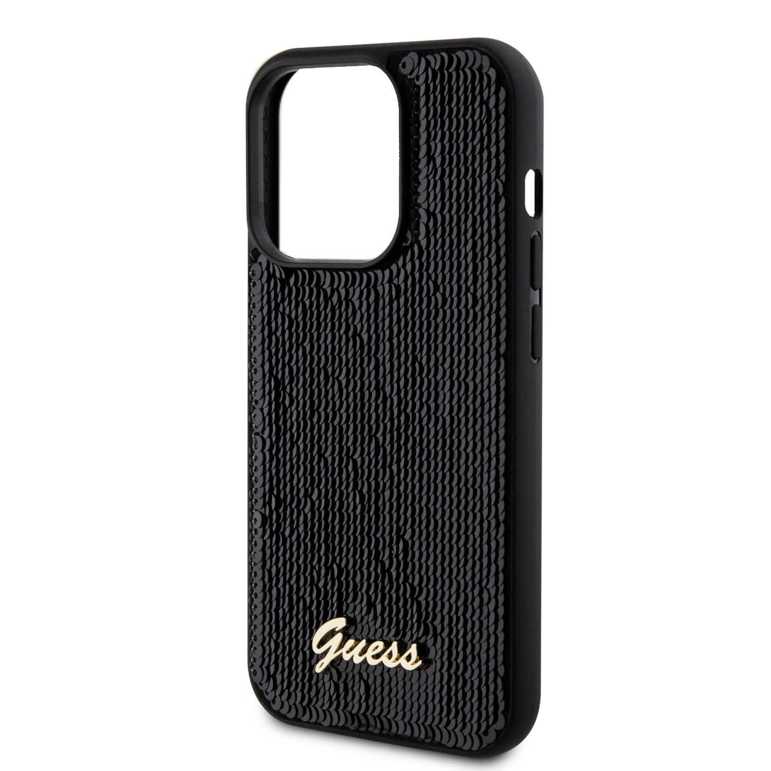 Guess Sequin Script Logo Zadní Kryt pro iPhone 14 Pro Black