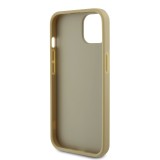 Guess PU Perforated 4G Glitter Metal Logo Zadní Kryt pro iPhone 13 Gold