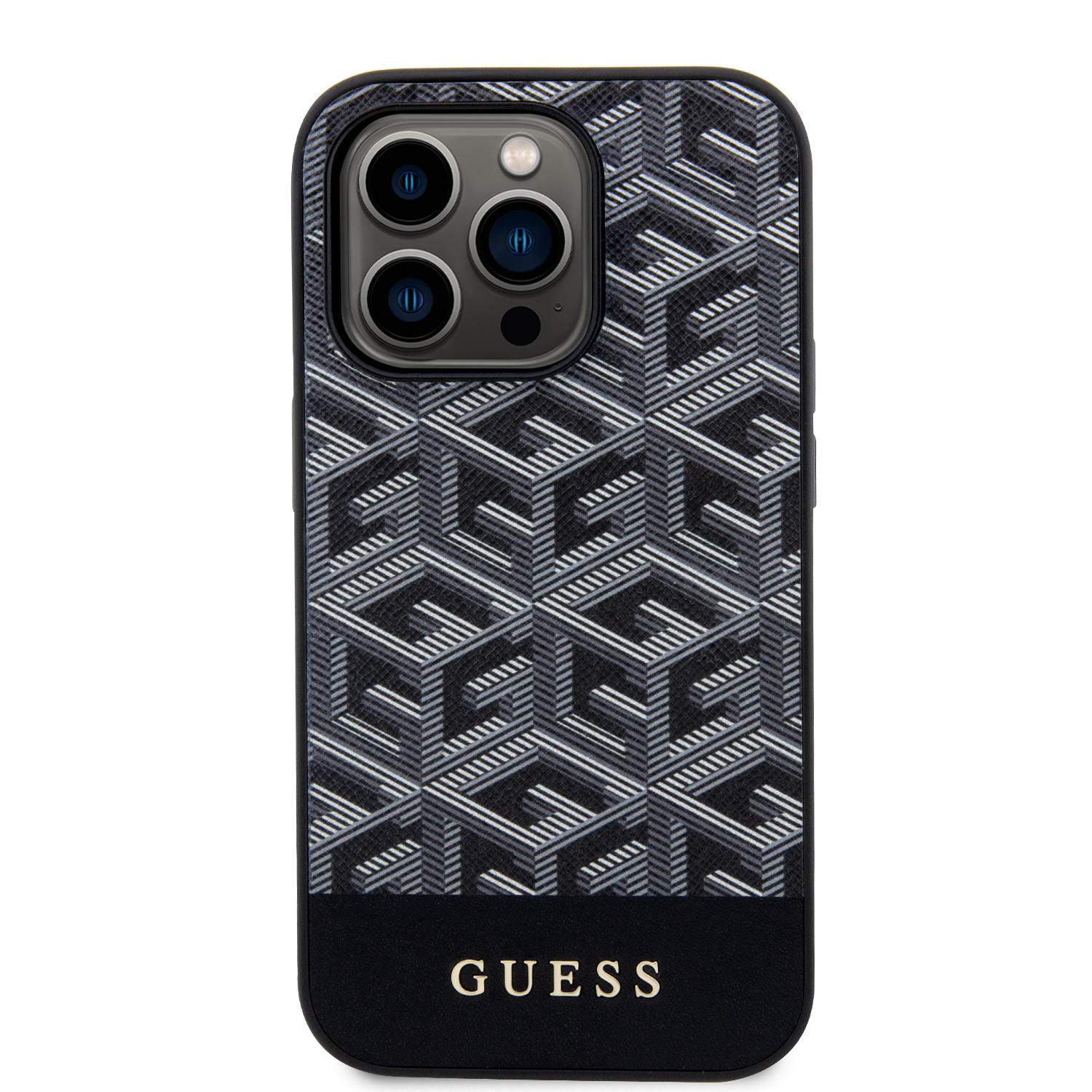 Levně Zadní kryt Guess PU G Cube MagSafe pro Apple iPhone 15 Pro, černá