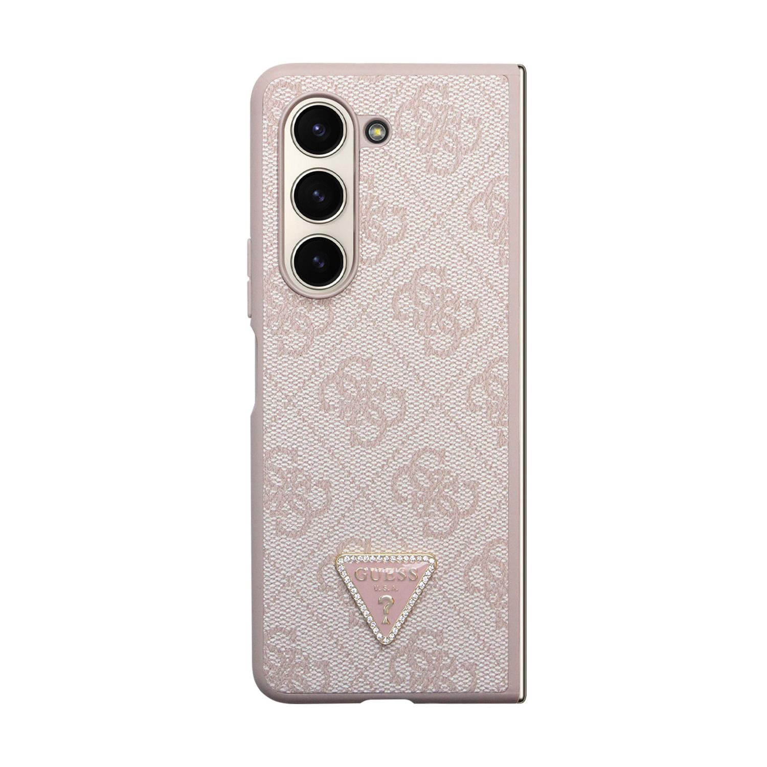 Guess Leather Triangle Case Galaxy Z Fold 5, Pink