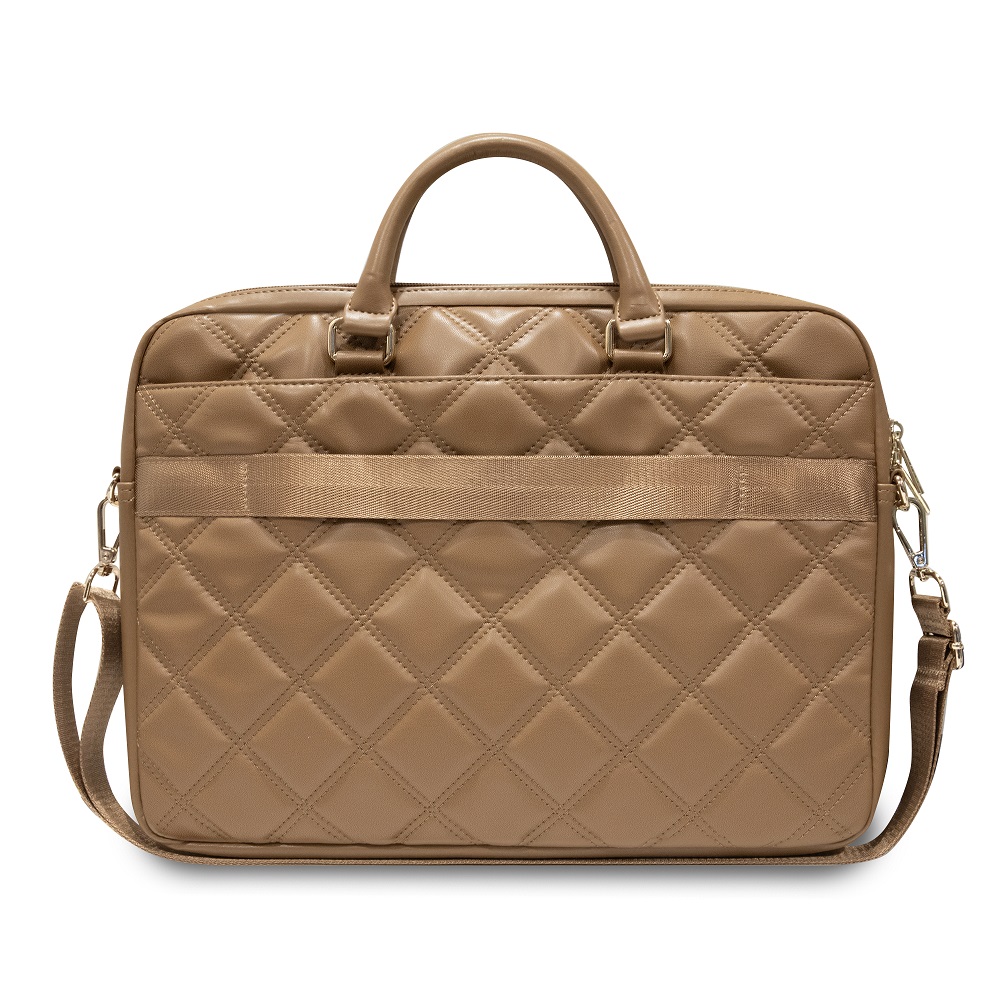 Guess PU Quilted 4G Metal Logo Taška na Notebook 15/16" Brown