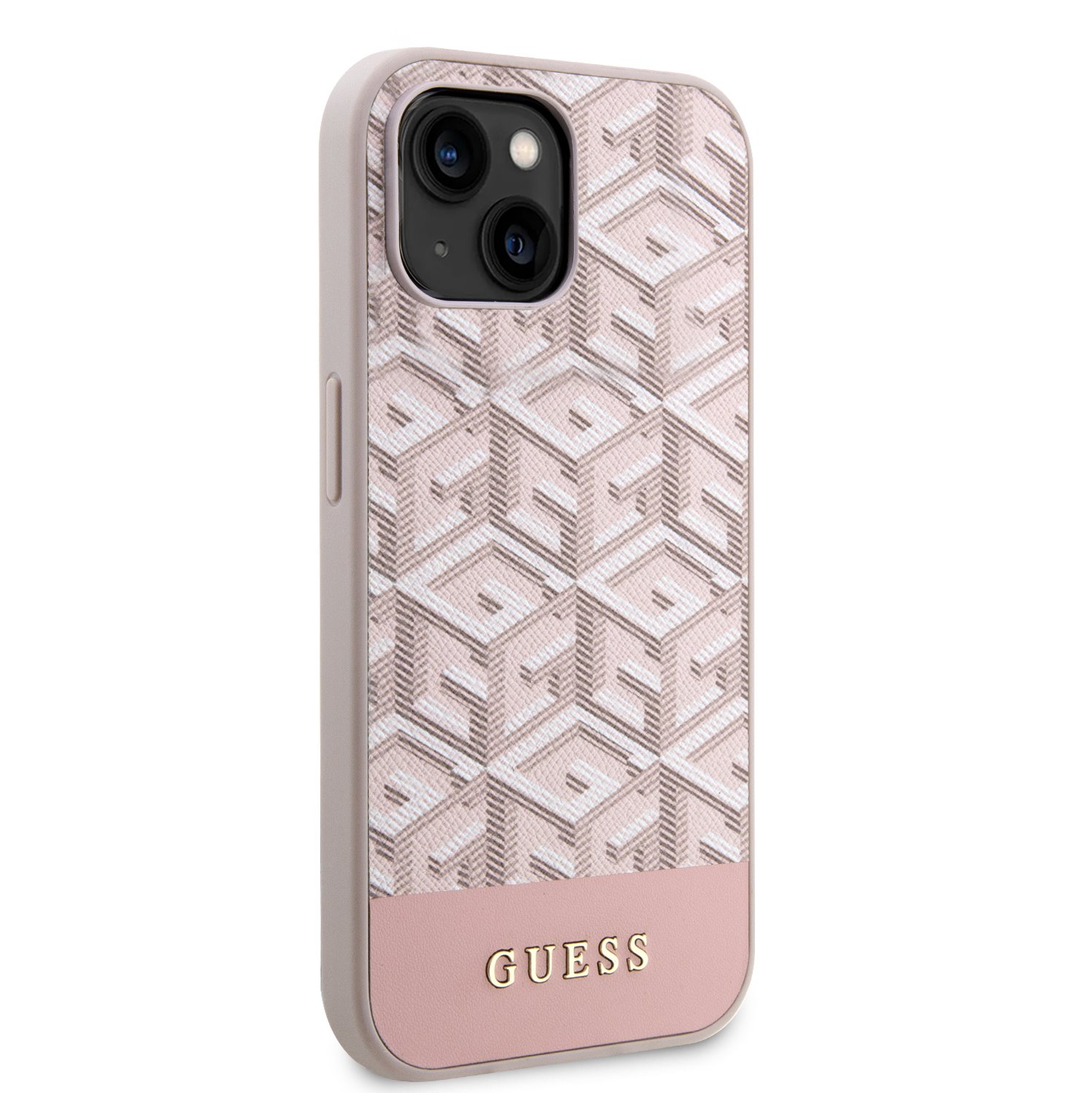 Guess PU G Cube MagSafe Zadní Kryt pro iPhone 14 Pink