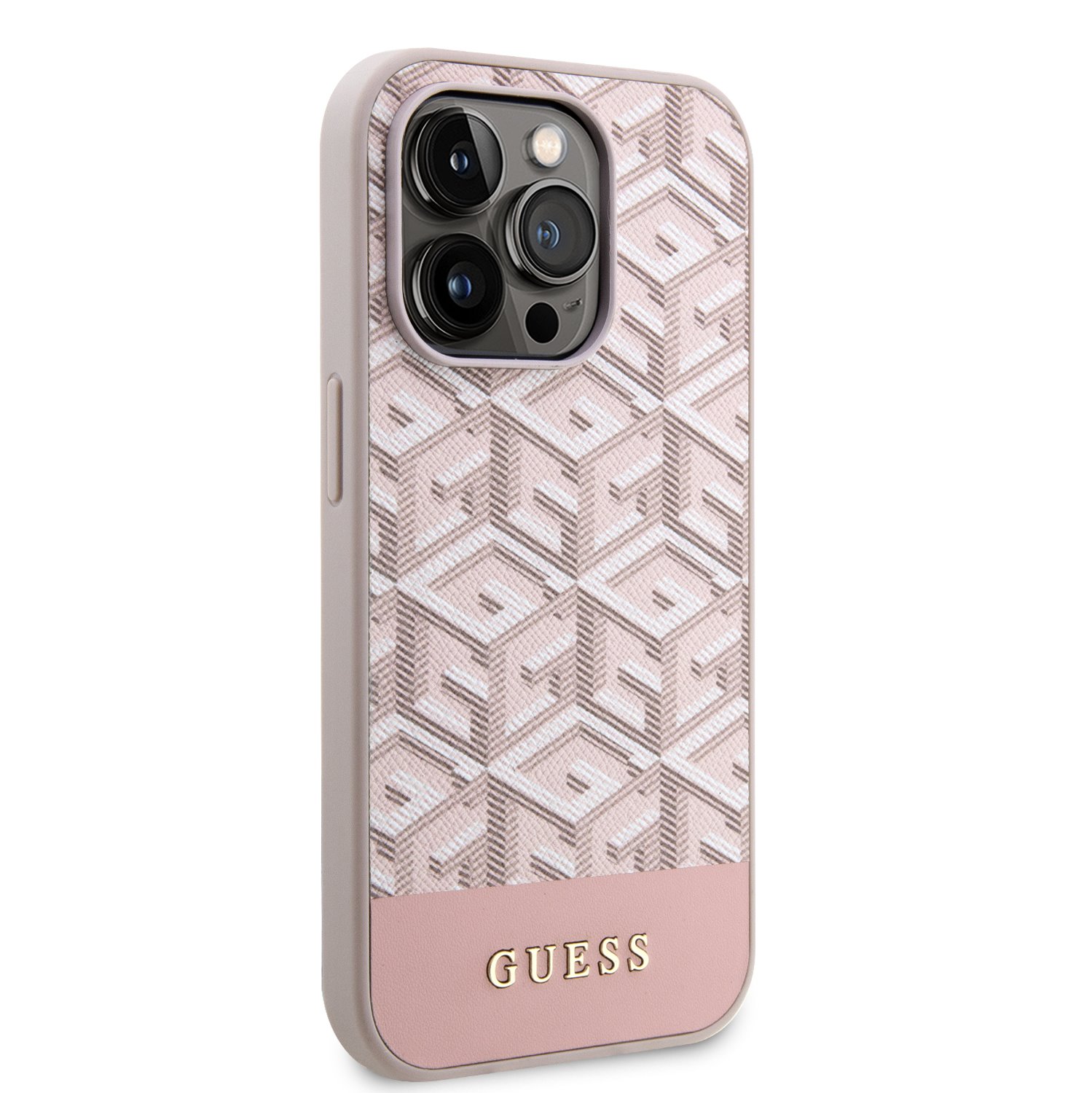 Guess PU G Cube MagSafe Zadní Kryt pro iPhone 13 Pro Max Pink