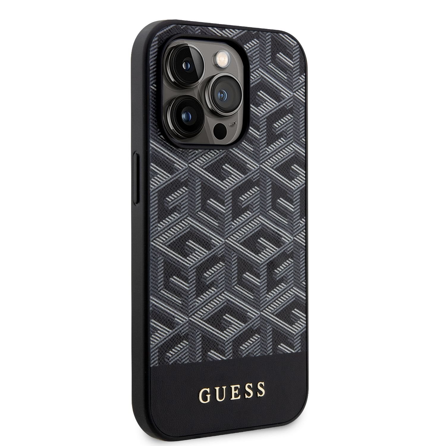 Guess PU G Cube MagSafe Zadní Kryt pro iPhone 14 Pro Black