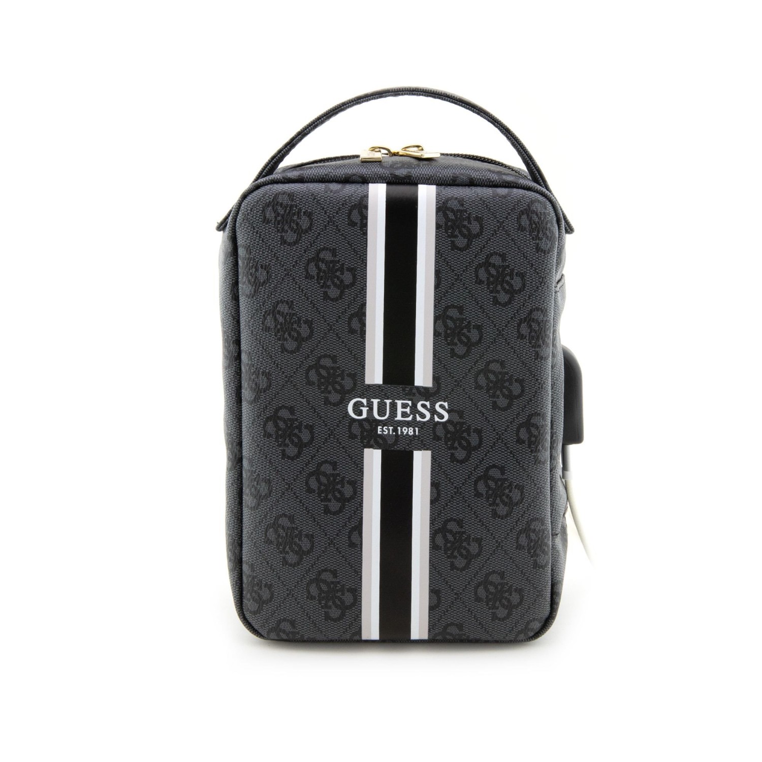 Univerzální cestovní taška Guess PU 4G Printed Stripes, černá