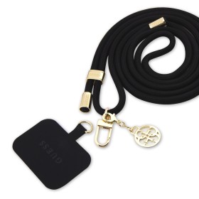 Popruh Guess Crossbody Cord 4G Charm, zlatá / černá