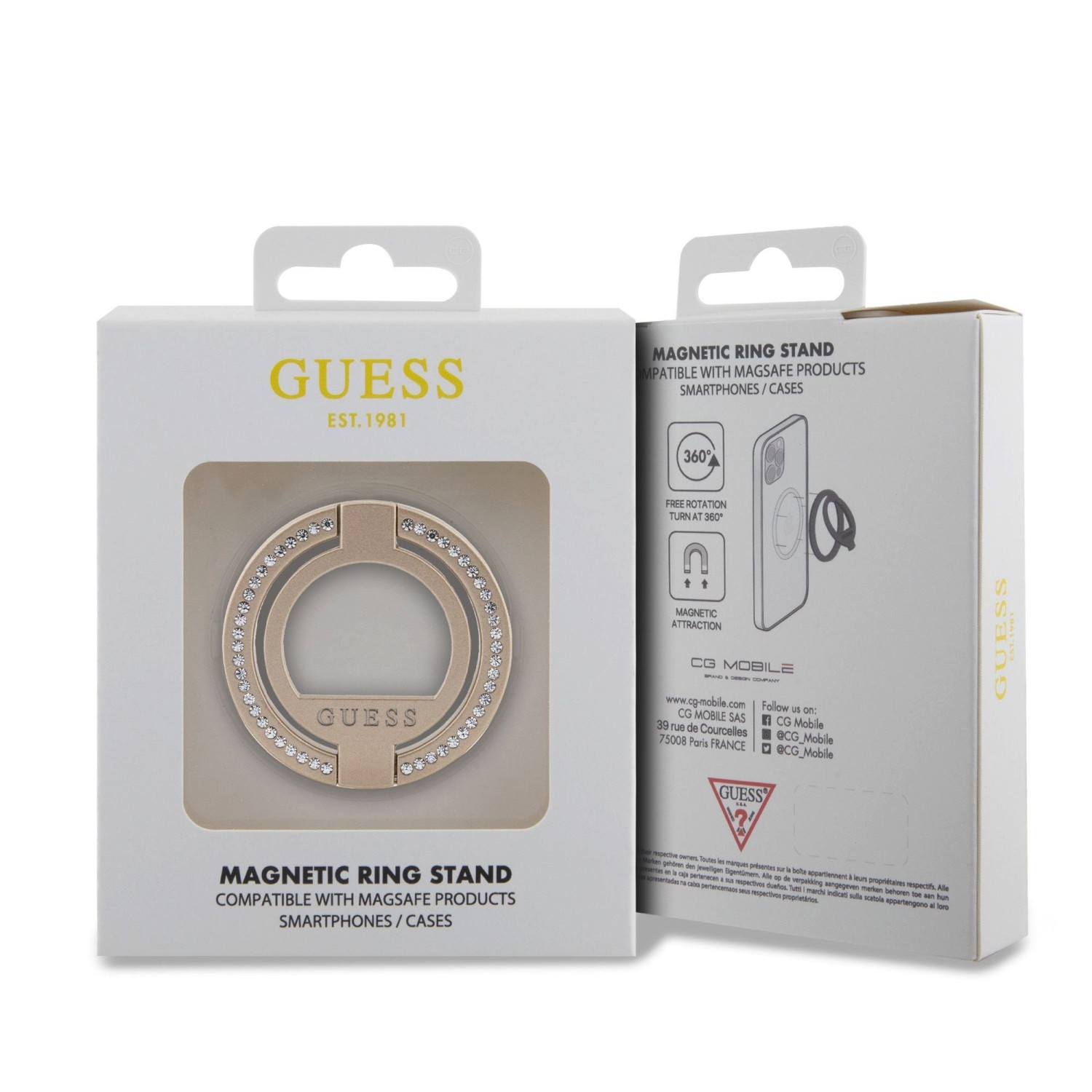Guess Rhinestones MagSafe Ringstand Gold