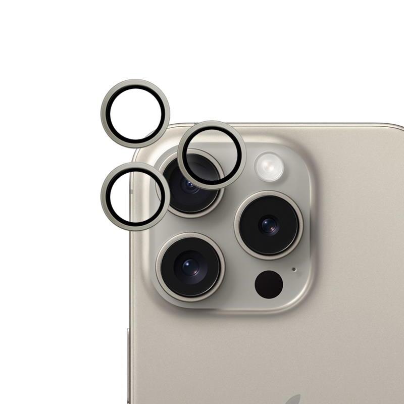 Ochranné sklo fotoaparátu Epico pro Apple iPhone 15 Pro/15 Pro Max, titanově zlatá