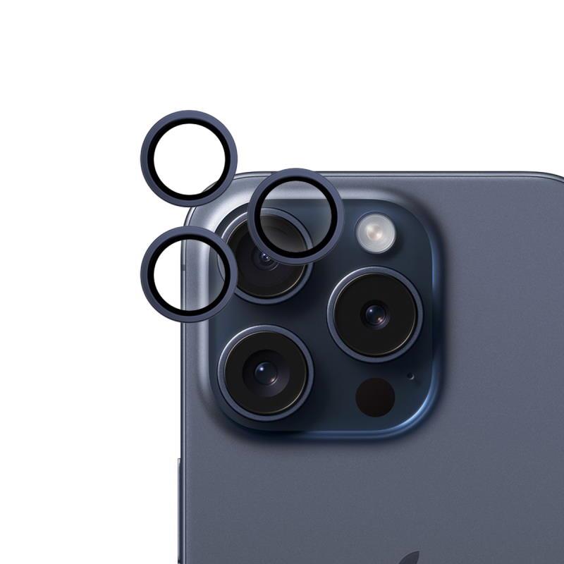Levně Ochranné sklo fotoaparátu Epico pro Apple iPhone 15 Pro/15 Pro Max, modrá