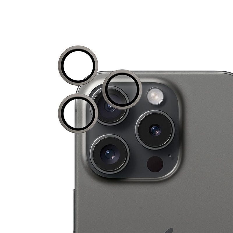 Ochranné sklo fotoaparátu Epico pro Apple iPhone 15 Pro/15 Pro Max, vesmírně černá