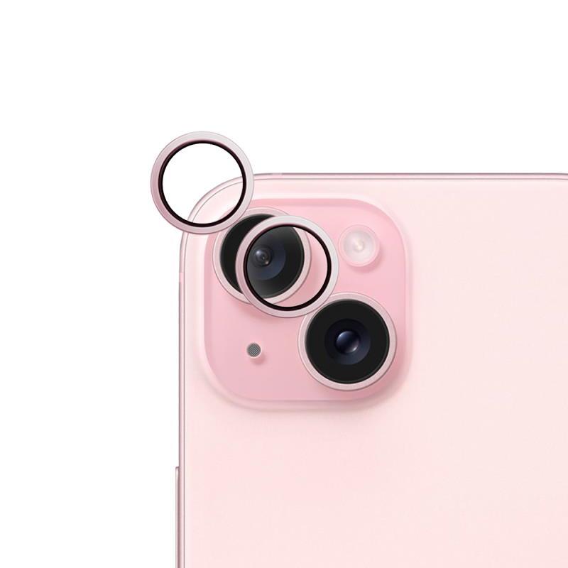 Levně Ochranné sklo fotoaparátu Epico pro Apple iPhone 15/15 Plus, růžová