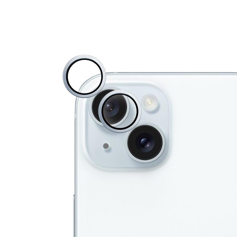 Ochranné sklo fotoaparátu Epico pro Apple iPhone 15/15 Plus, světle modrá