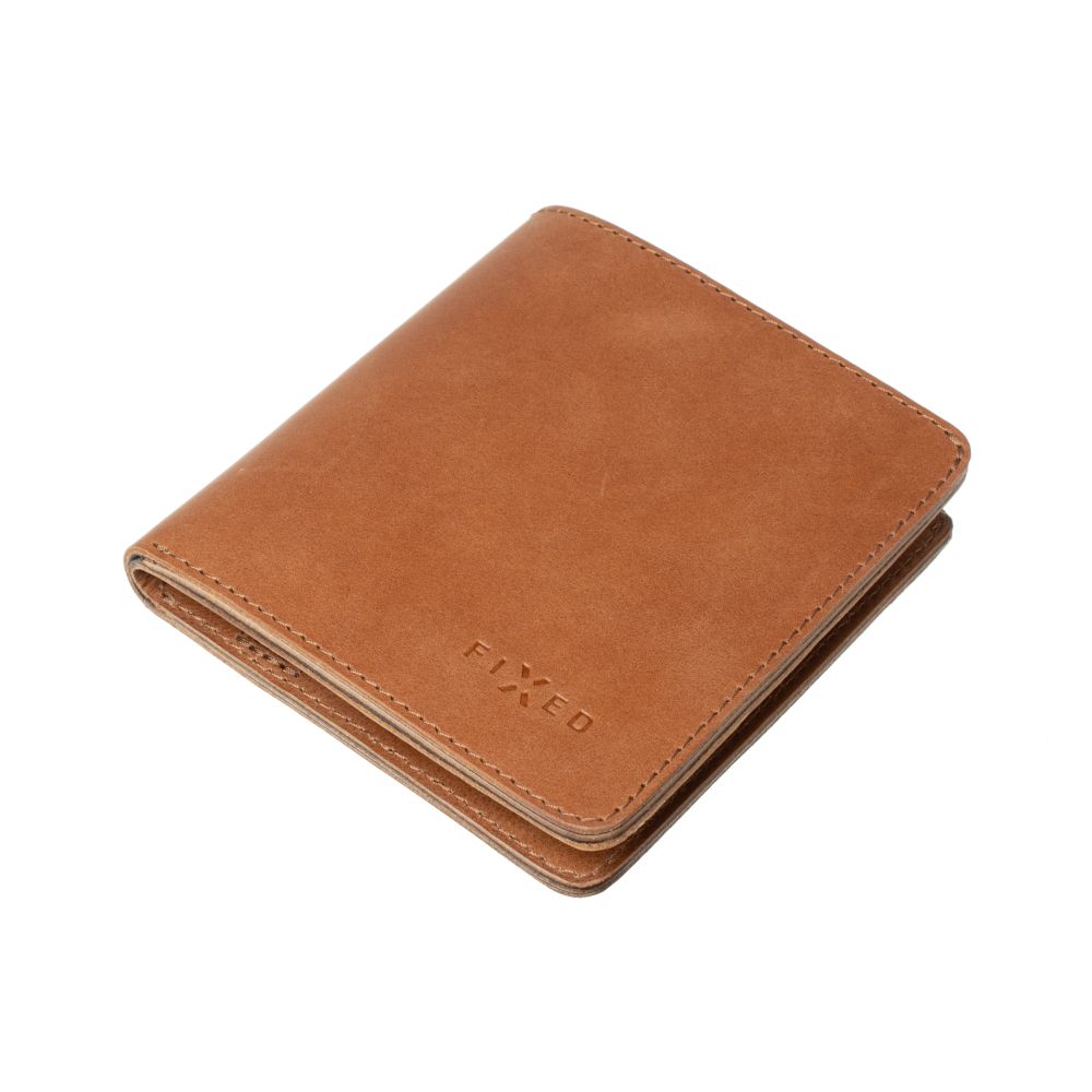 Kožená peněženka FIXED Classic Wallet z pravé hovězí kůže, hnědá