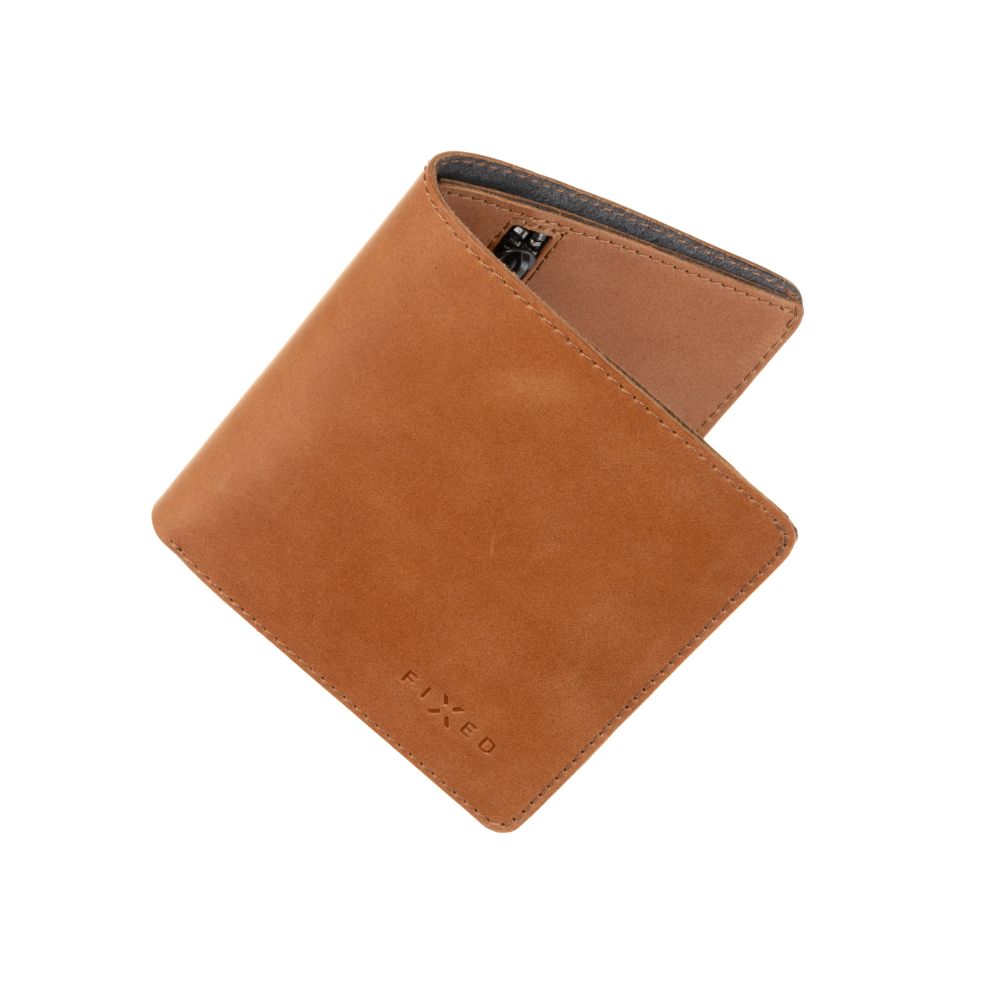 Kožená peněženka FIXED Classic Wallet z pravé hovězí kůže, hnědá