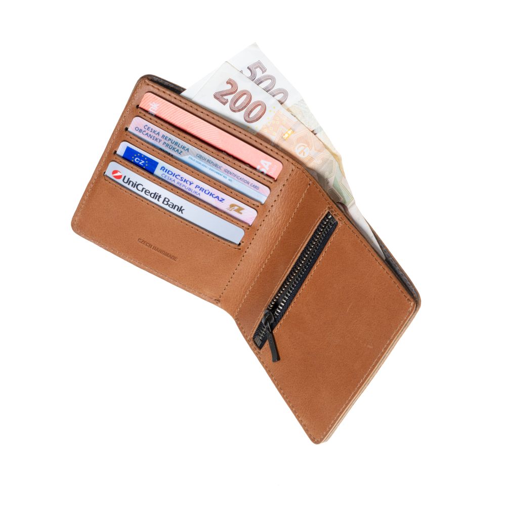 Kožená peněženka FIXED Classic Wallet z pravé hovězí kůže, hnědá