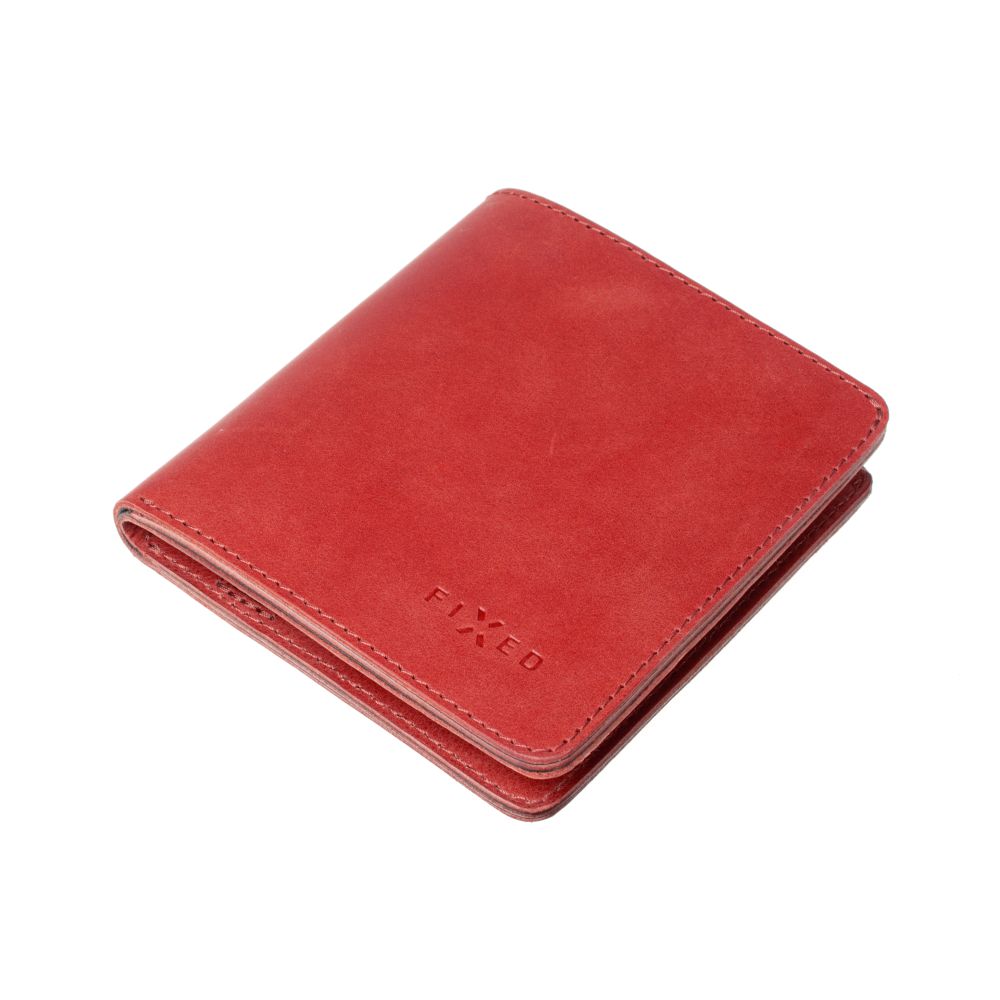 Kožená peněženka FIXED Classic Wallet z pravé hovězí kůže, červená