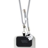Popruh Karl Lagerfeld Universal Crossbody Cord Ikonik cat, šedá