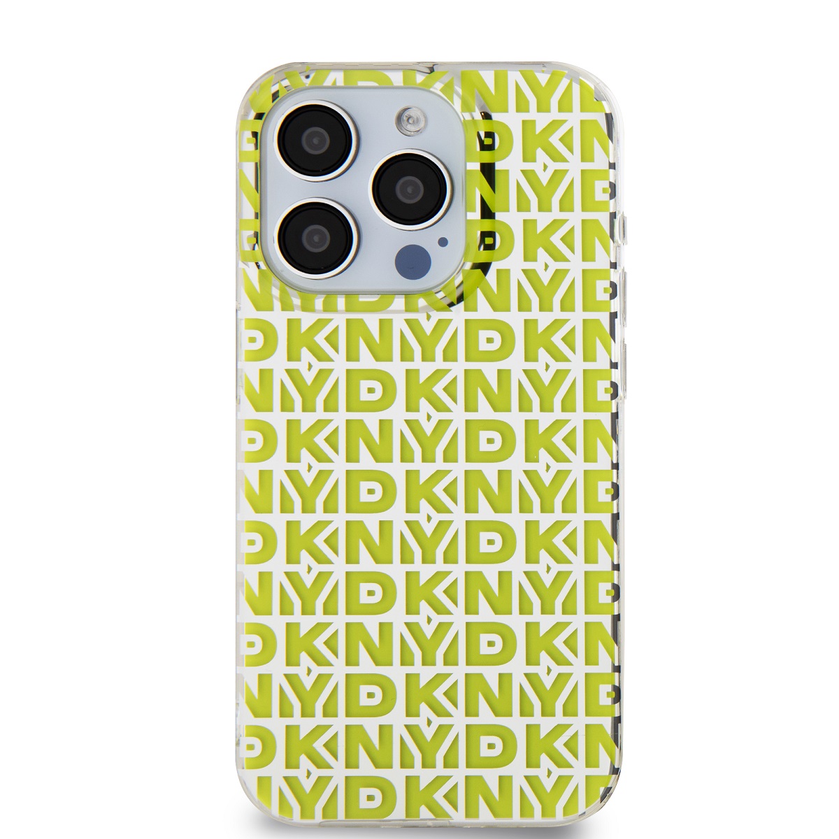 Levně Zadní kryt DKNY PC/TPU Repeat Pattern pro Apple iPhone 15 Pro, žlutá
