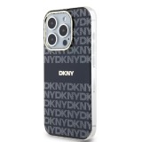 Zadní kryt DKNY PC/TPU Repeat Pattern Tonal Stripe Magsafe pro Apple iPhone 15 Pro, černá