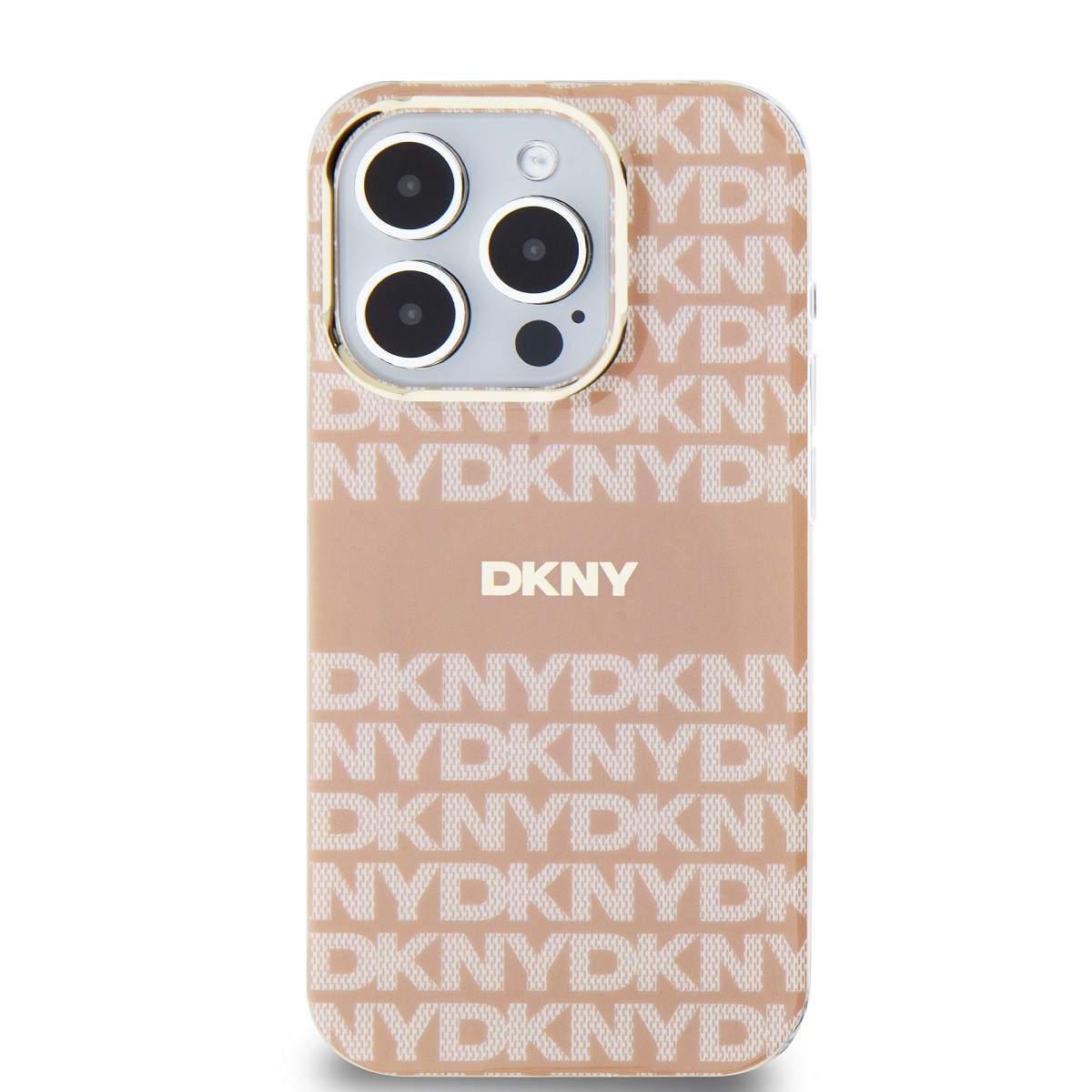 DKNY PC/TPU Repeat Pattern Tonal Stripe Magsafe Zadní Kryt pro iPhone 15 Pro Pink