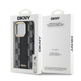 DKNY PU Leather Checkered Pattern Magsafe Zadní Kryt pro iPhone 15 Pro Black