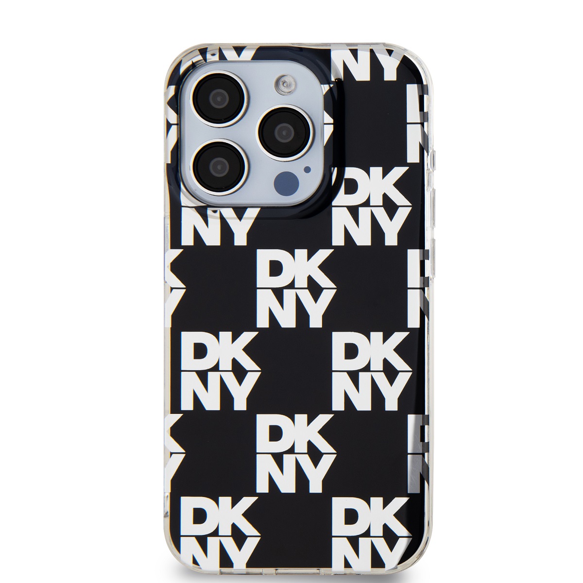 Levně Zadní kryt DKNY PC/TPU Checkered Pattern pro Apple iPhone 15 Pro, černá