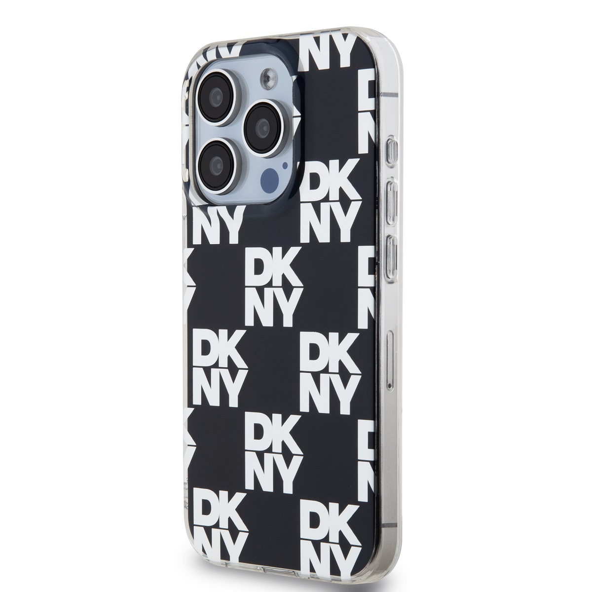 DKNY PC/TPU Checkered Pattern Zadní Kryt pro iPhone 15 Pro Black