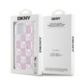 DKNY Liquid Glitter Checkered Pattern Zadní Kryt pro iPhone 15 Pink