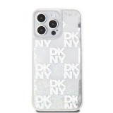 DKNY Liquid Glitter Checkered Pattern Zadní Kryt pro iPhone 15 Pro Max Transparent