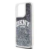 DKNY Liquid Glitter Arch Logo Zadní Kryt pro iPhone 15 Pro Black