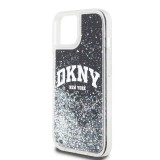 DKNY Liquid Glitter Arch Logo Zadní Kryt pro iPhone 15 Black