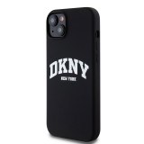 DKNY Liquid Silicone Arch Logo MagSafe Zadní Kryt pro iPhone 15 Plus Black