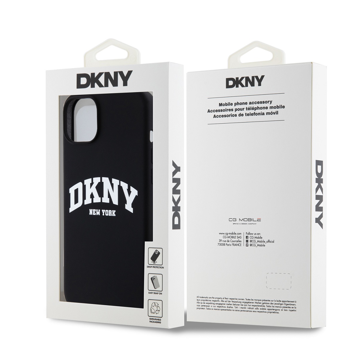 DKNY Liquid Silicone Arch Logo MagSafe Zadní Kryt pro iPhone 15 Plus Black