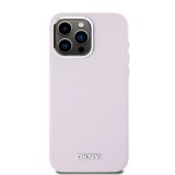 DKNY Liquid Silicone Silver Metal Logo Magsafe Zadní Kryt pro iPhone 15 Pro Max Pink