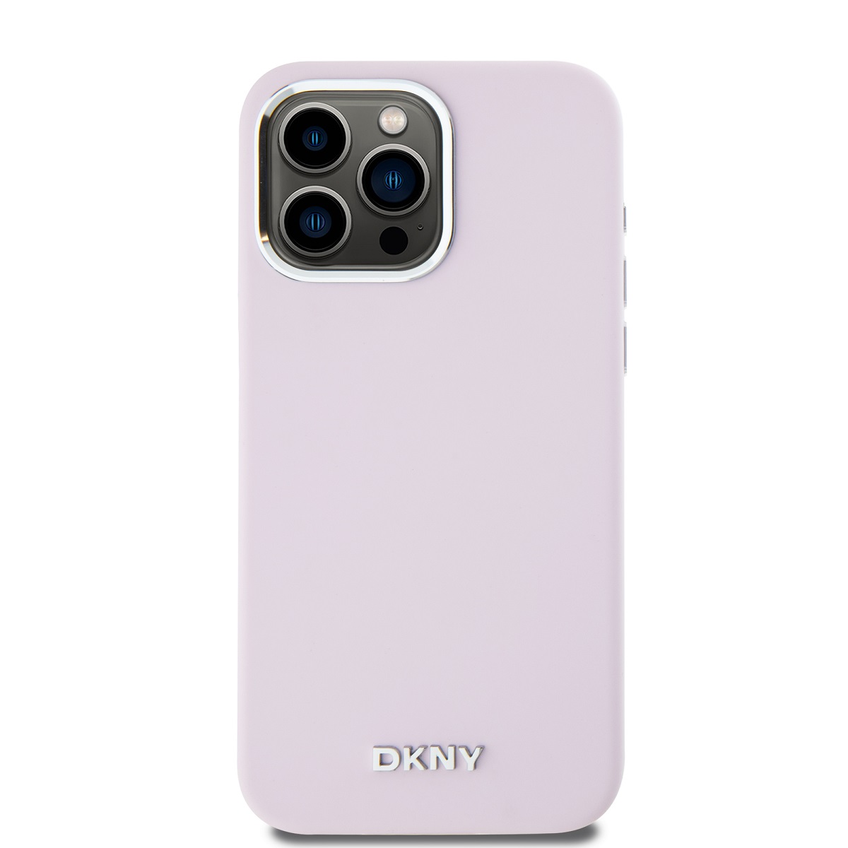 Zadní kryt DKNY Liquid Silicone Silver Metal Logo Magsafe pro Apple iPhone 15 Pro Max, růžová